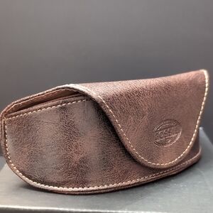 Fossil Genuine Brown Leather Sunglasses Case.
